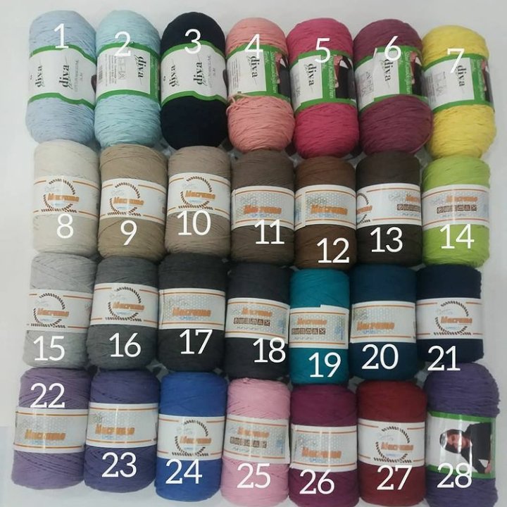 مکرومه کتان ترک باکیفیت عالی بادوام و مقاوم بدون پرز هر کلاف250گرم مناسب بافت پادری رومیزی کیف دریم کچر و
