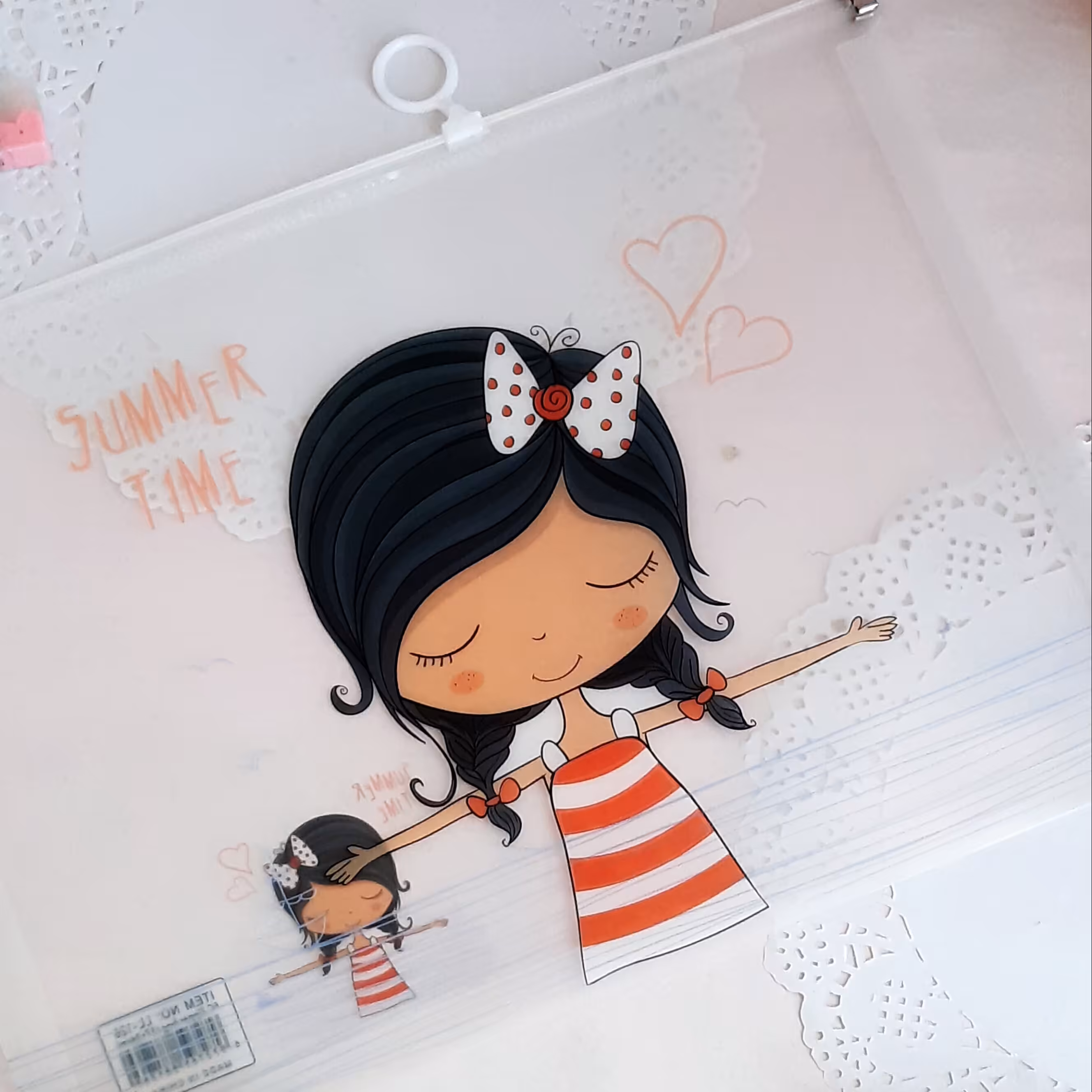 پوشه ی طلقی زیپ کیپدار ضدآب a4 حجم دار طرح دختر