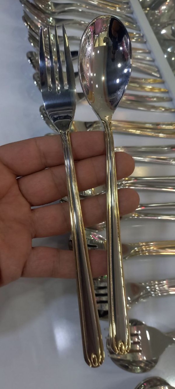 سرویس قاشق و چنگال 24 نفره دهنه اروپایی یونیک مدل387g