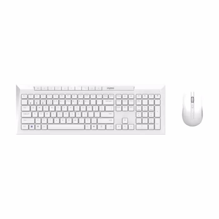 کیبورد و ماوس بی سیم رپو مدل 8210M White با حروف فارسی