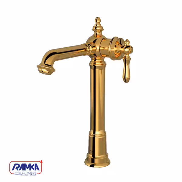 شیر روشویی پایه بلند شودر مدل بیزانس طلایی