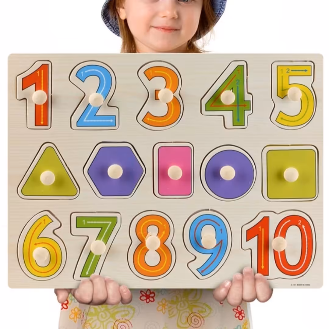 پازل چوبی جاگذاری دکمه ای مدل آموزش ریاضی 