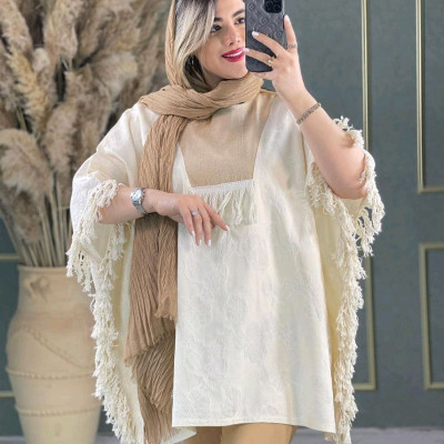 پانچو زنانه لنین مدل لنین نچرال