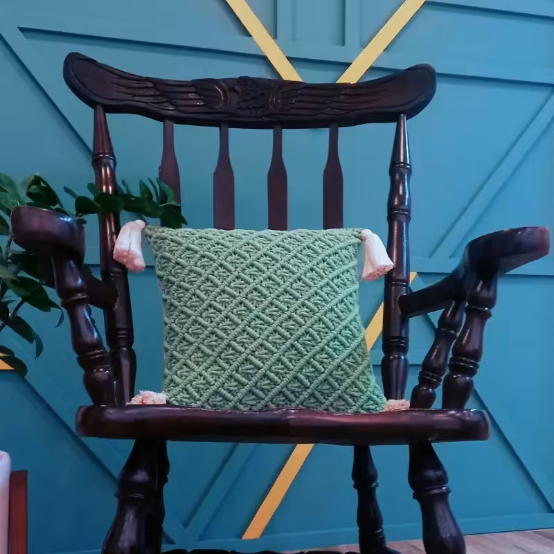 کوسن مکرومه تمام بافت ابعاد42 در 42