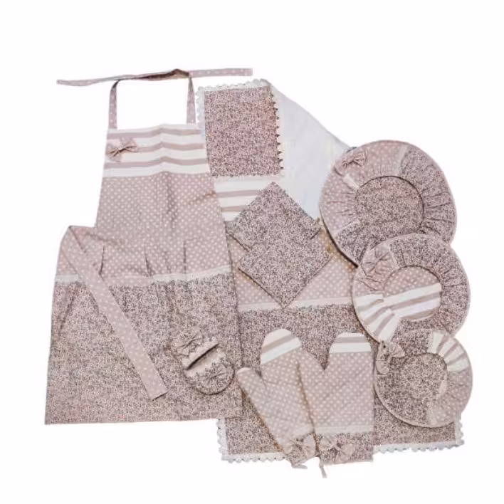 سرویس پارچه ای 11 پارچه آشپزخانه کالباسی گل ریز