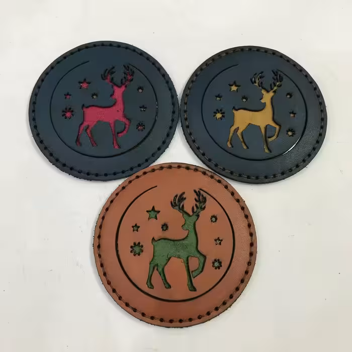 آینه با کاور چرم طبیعی گاوی ارسال رایگان