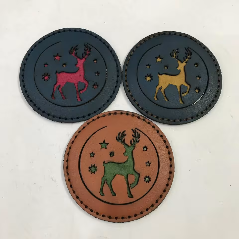 آینه با کاور چرم طبیعی گاوی ارسال رایگان