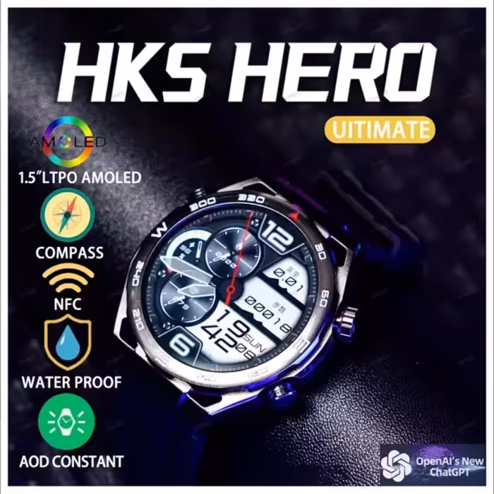 ساعت هوشمند آمولد مجهز به هوش مصنوعی HK5 HERO با کارت گارانتی