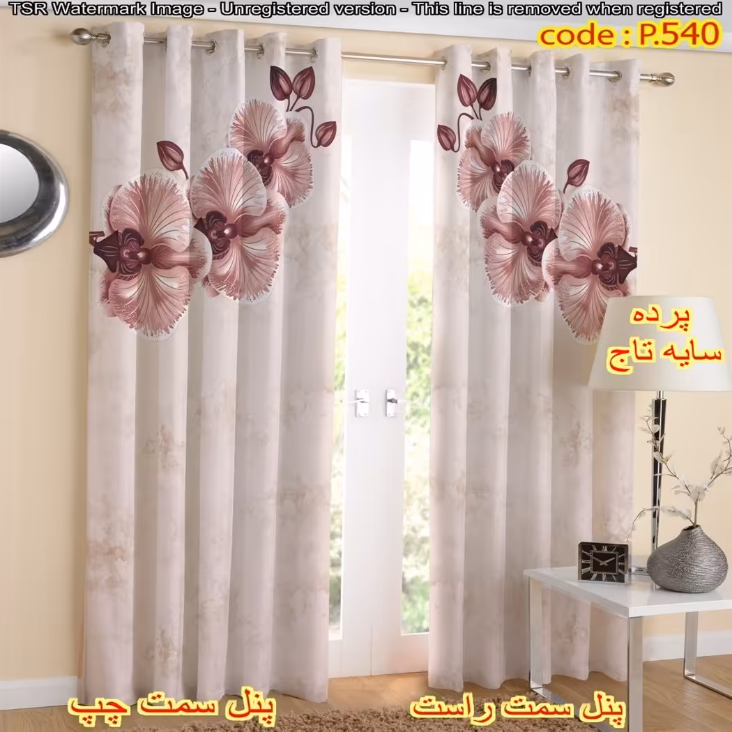 پرده هازان چاپی کد 540 هر پنل عرض 140 ارتفاع 290