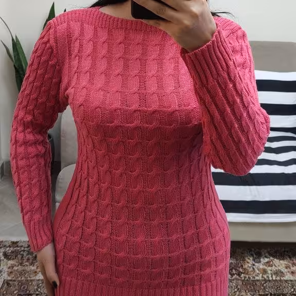 بافت مارپیچ فوق العاده یقه قایقی نخ پشت نخ