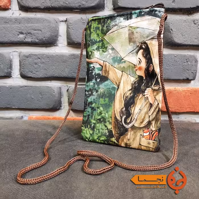 کیف موبایل مخمل کوبیده طرح دختر کد D88  پاسپورت 