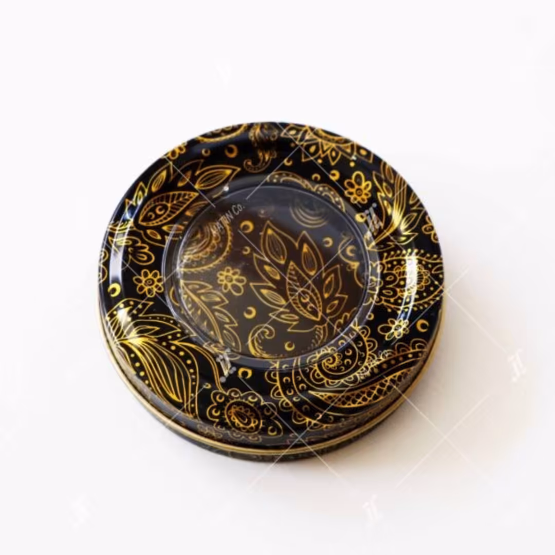 ظرف خاتم زعفران   3 گرمی  طرح ترمن  جنس فلز 