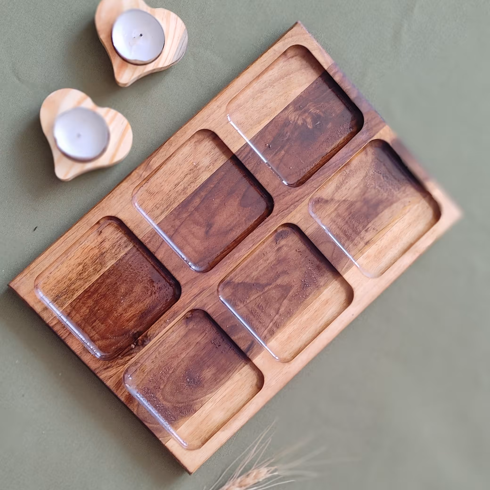 سینی چوبی 6خانه