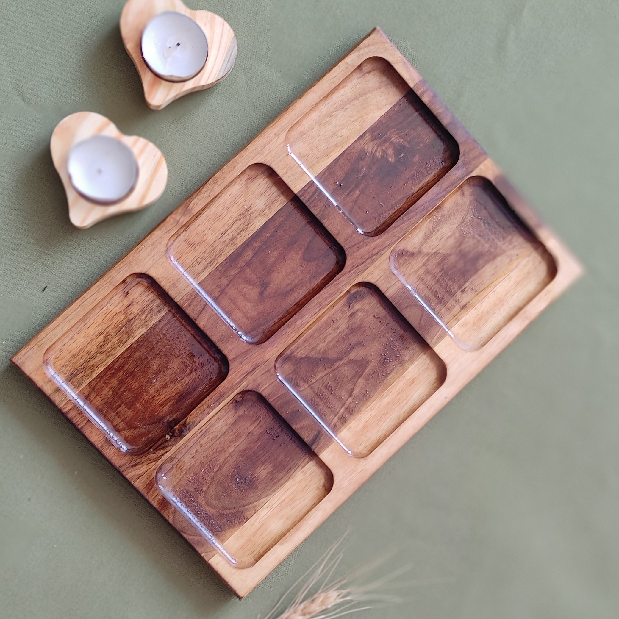 سینی چوبی 6خانه
