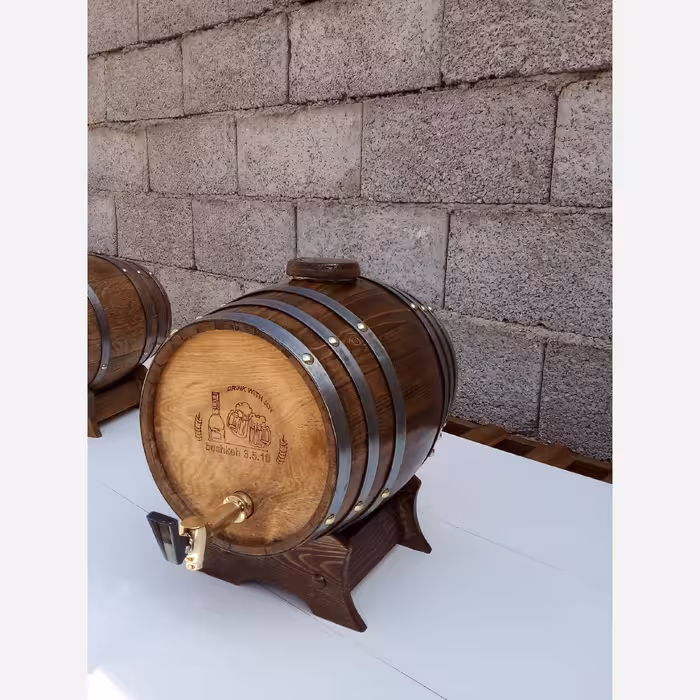 بشکه  چوبی5لیتری با  مخزن استیل ورق یک میل 304ضد زنگ