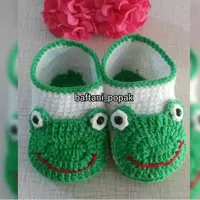 پاپوش قورباغه بافتنی پونه...بافتی محکم و تمیز همراه بندمناسب سایز دلخواه شما