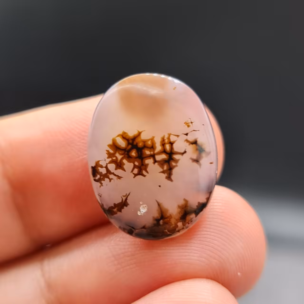  نگین  فوق العاده زیبای سنگ عقیق شجر صد درصد طبیعی اصل قائن منقوش به حالت خط چینی 
کد  27676