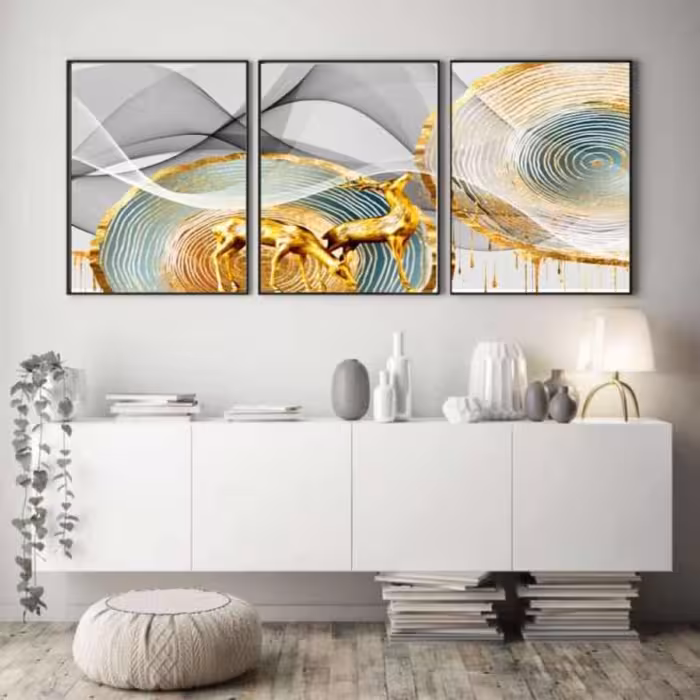 تابلو دکوراتیو مدرن کد A2031 مجموعه 3 عددی