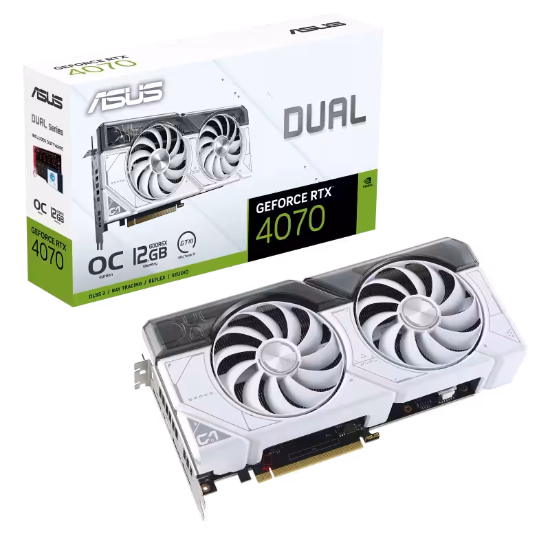 کارت گرافیک  ایسوس مدل Dual GeForce RTX™ 4070 White OC Edition حافظه 12 گیگابایت