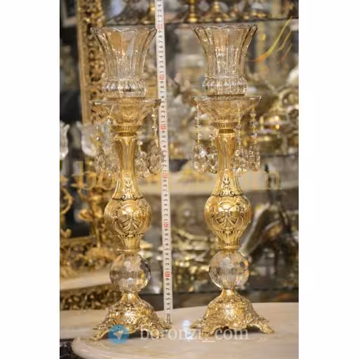 شمعدان برنزی سلطنتی طرح پاپیون