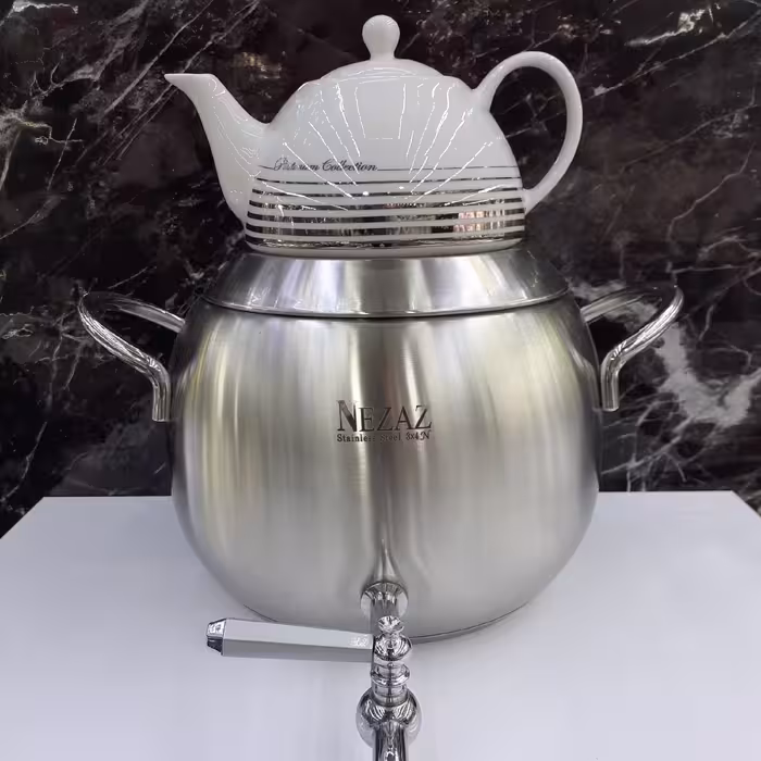 کتری قوری نزاز  6لیتر  کد2500  استیل مات