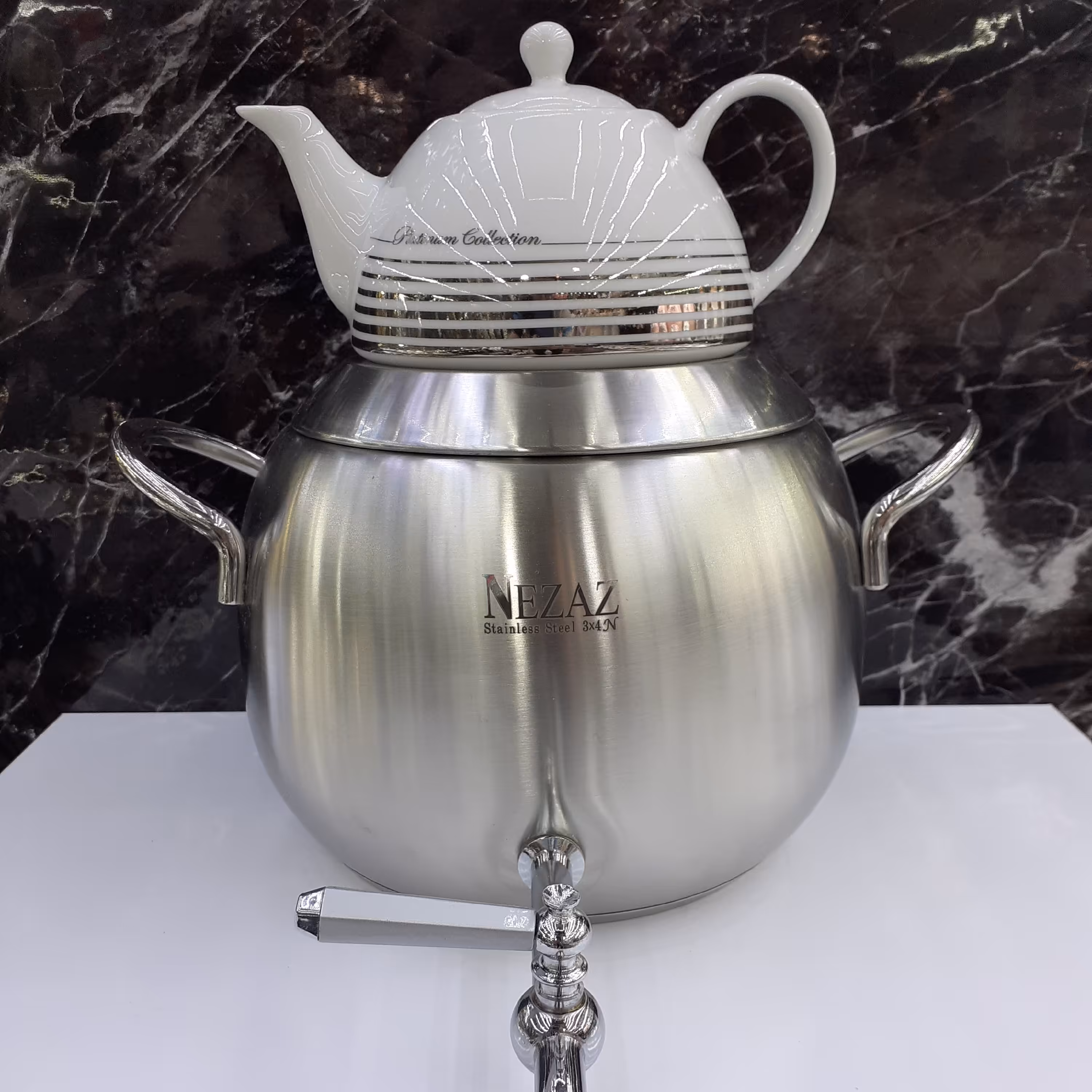 کتری قوری نزاز 6لیتر کد2500 استیل مات