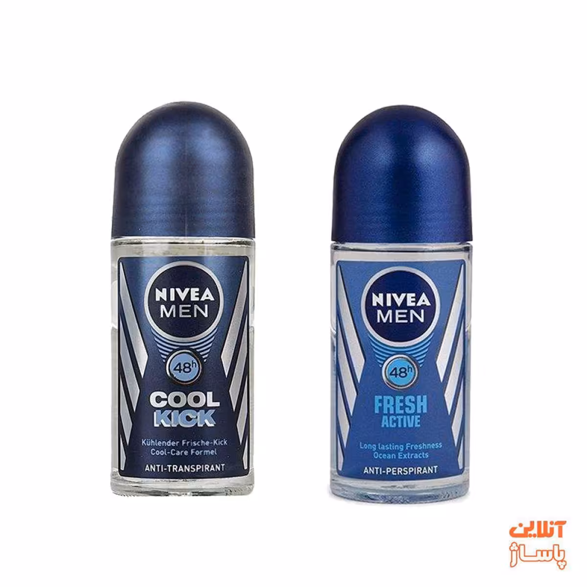 رول ضد تعریق مردانه نیوآ مدل Fresh Active و Cool Kick حجم 50 میلی لیتر مجموعه 2 عددی