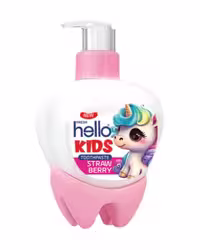 خمیر دندان پمپی کودک هلو فرش Hello Fresh طرح یونیکورن با طعم توت فرنگی 250 گرم