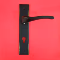 دستگیره درب چوبی 1109 مشکی طلایی سویچی  مخصوص در اتاق و ورودی 