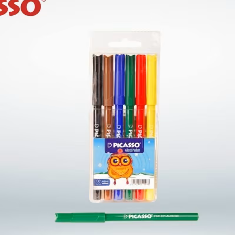 (فروش عمده) 12 بسته ماژیک 6 رنگ اورجینال پیکاسو Picaso