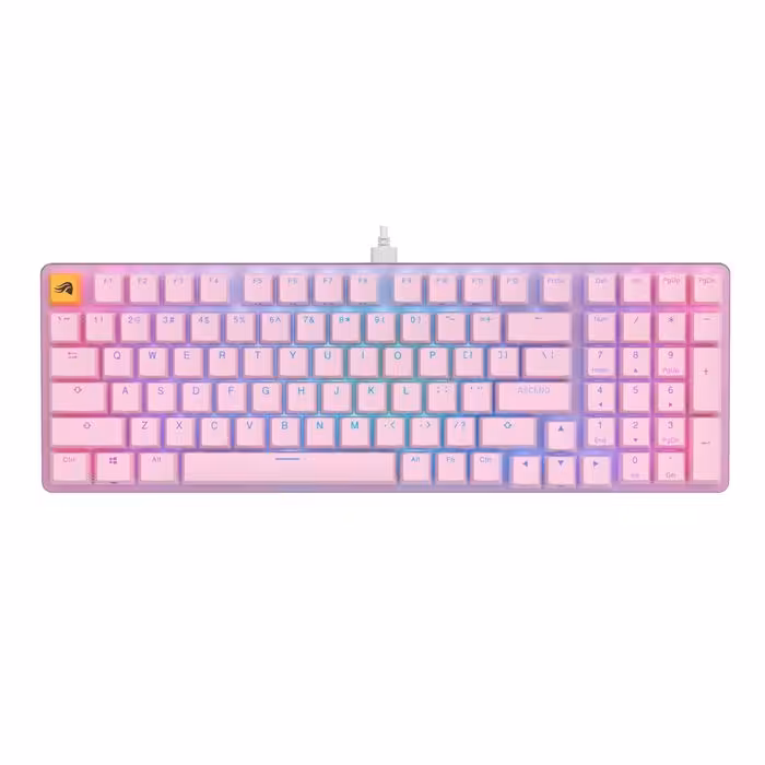 کیبورد گیمینگ با سیم گلوریس صورتی مدل فول سایز 96% GMMK 2