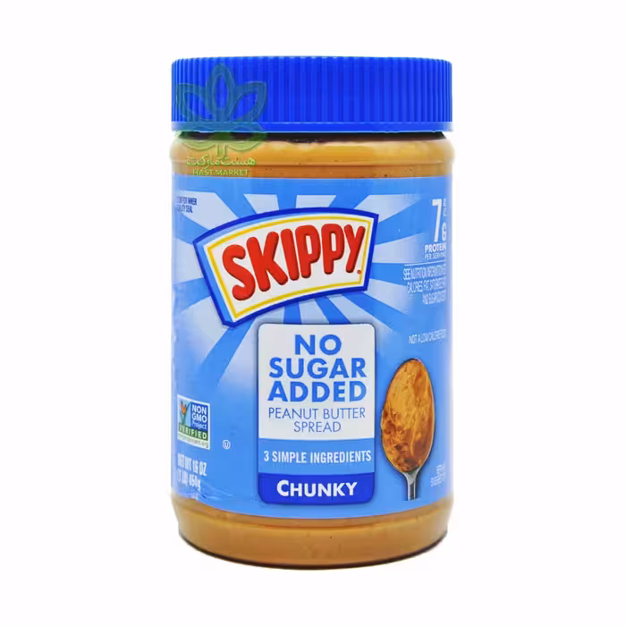 کره بادام زمینی چانکی بدون شکر افزوده 455 گرم اسکیپی - skippy