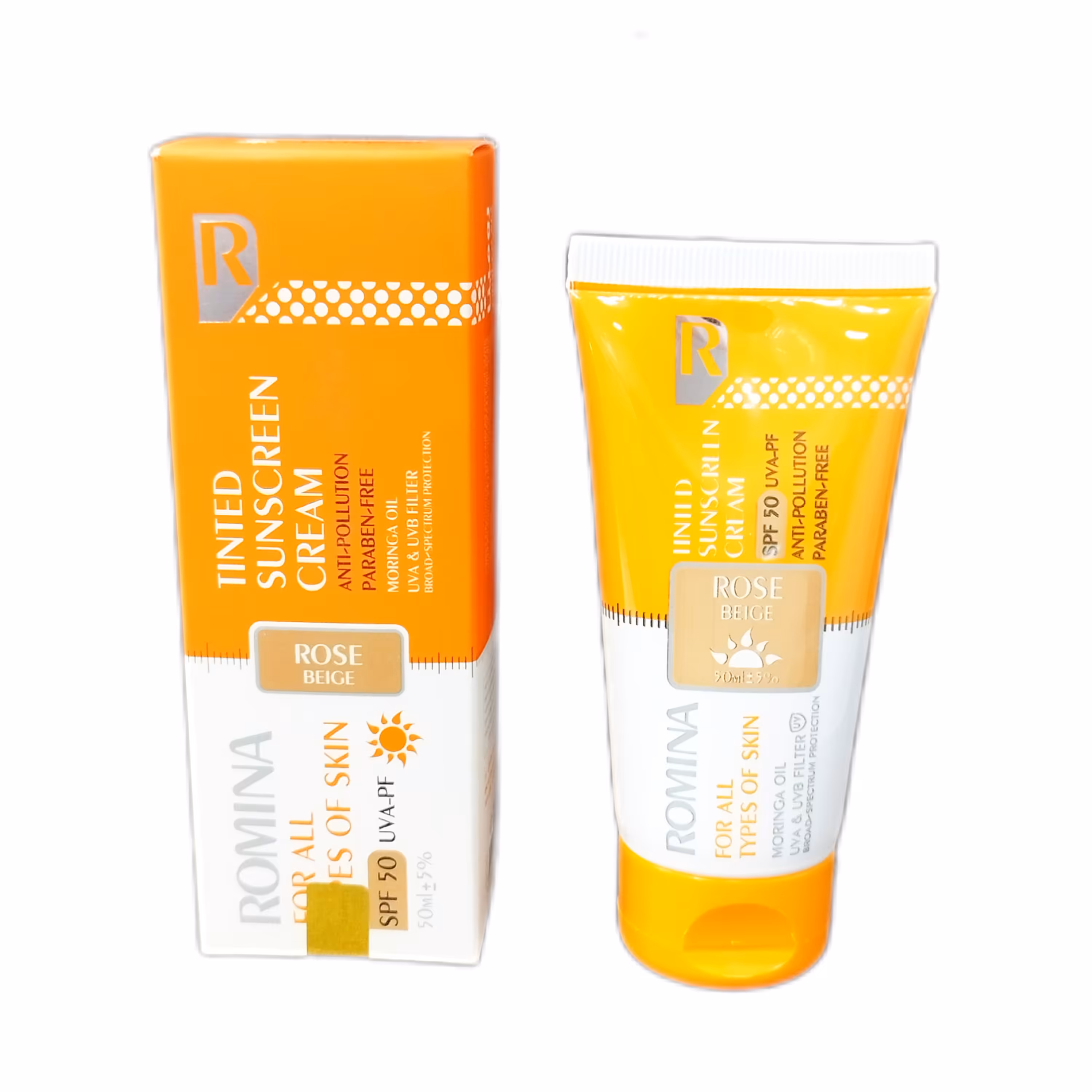 کرم ضدآفتاب رنگ بژ تیره SPF 50 رومینا
حجم 50 میل ROMINA TINTED SUNSCREEN FOR ALL TOYPS OF SKIN