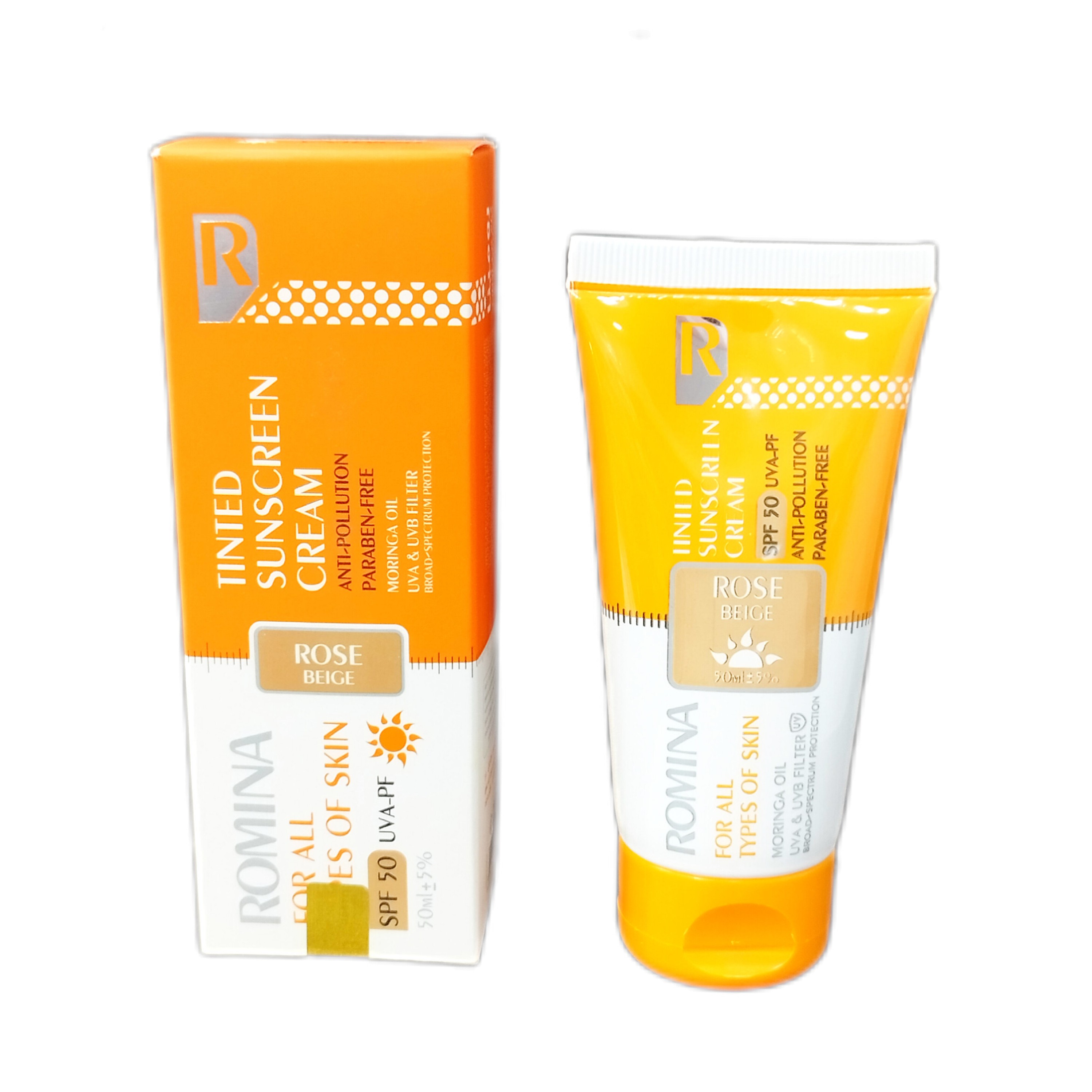 کرم ضدآفتاب رنگ بژ تیره SPF 50 رومینا
حجم 50 میل ROMINA TINTED SUNSCREEN FOR ALL TOYPS OF SKIN