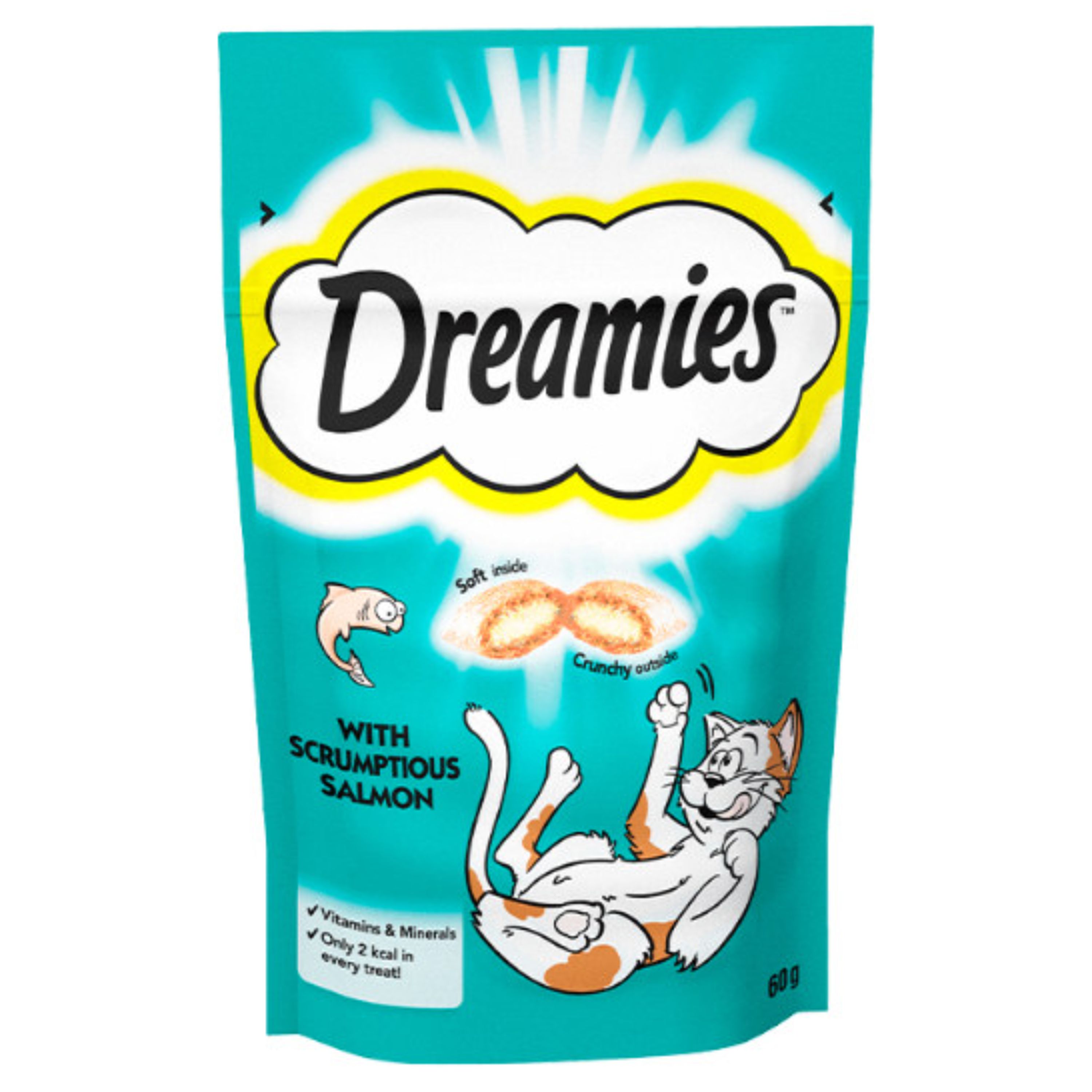 غذای تشویقی گربه دریمیز طعم ماهی سالمون وزن 60 گرم Cat Treat Dreamies Salmon