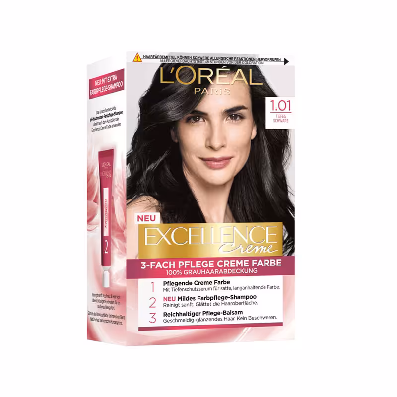 رنگ‌ موی شماره 1.01 لورال رنگ مشکی خالص سری Excellence | فروشگاه ارس ترک