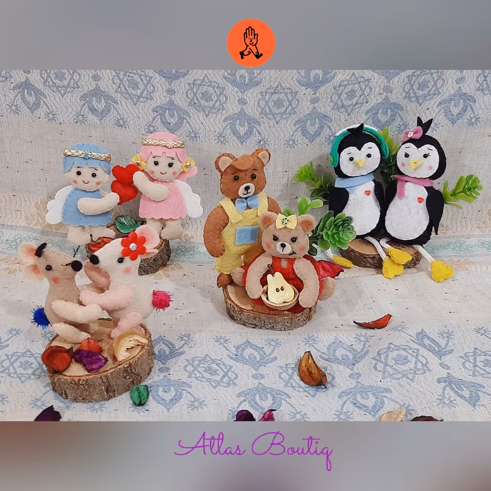 دکوری نمدی.گیفت نمدی. پنگوئن نمدی. خرس نمدی.موش نمدی.فرشته نمدی با زیره چوبی