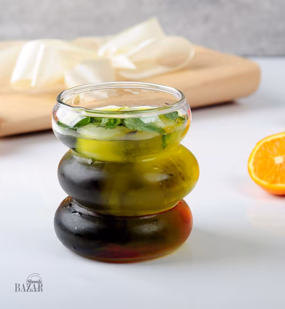 نیم لیوان شیشه ای فنری دنیز مدل نیلسا کد 1570