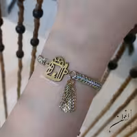 دستبند استیل و بند چرم موم زده ترکیه ای