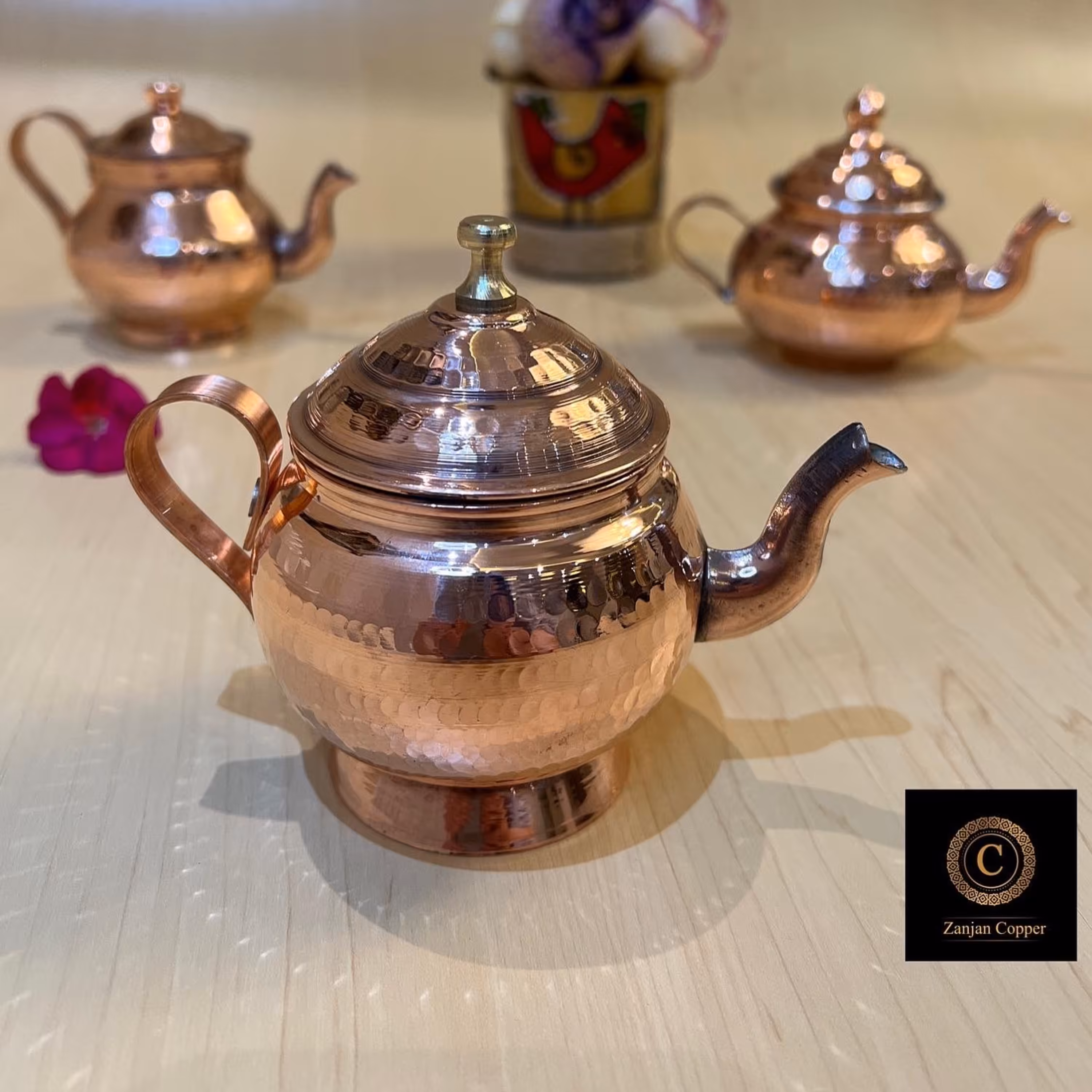 قوری زعفران دمکن مسی