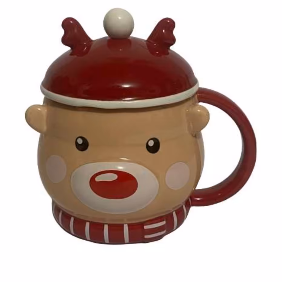 ماگ سرامیکی طرح گوزن کد 1 رنگ کرم