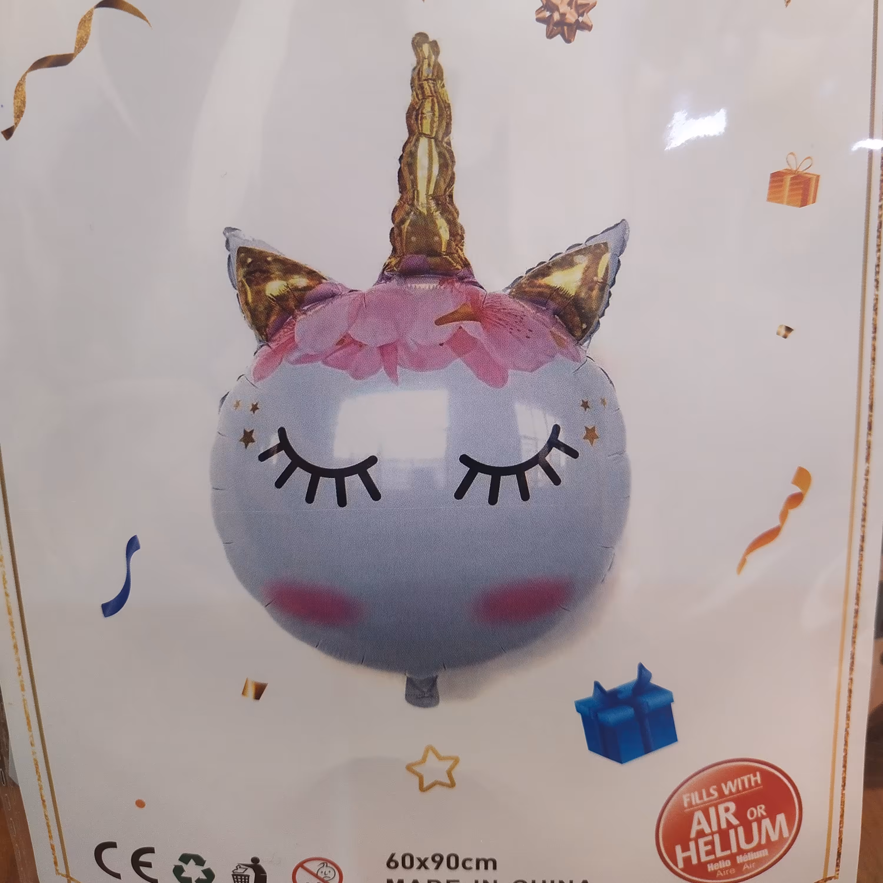 بادکنک فویلی اسب تک شاخ گرد