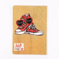 دفتر 50 برگ ایلیا ته چسب طرح کتونی