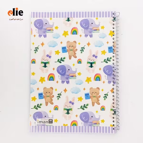 دفتر 60 برگ سیمی مجلد ایمان طرح 24