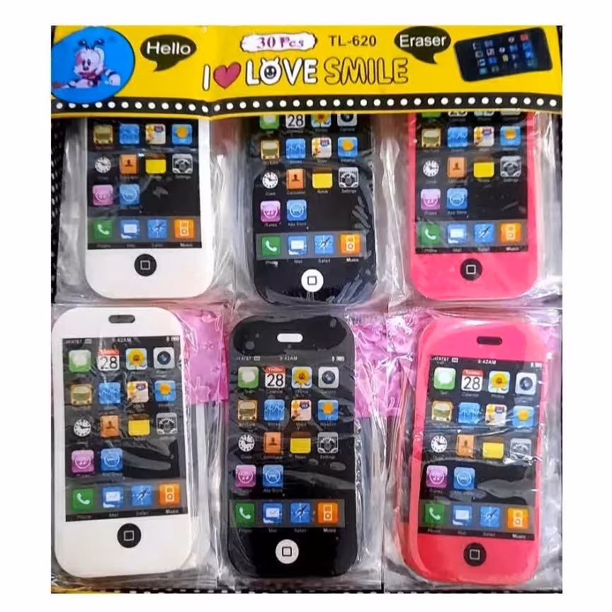 پاک کن فانتزی طرحگوشی آیفون بسته 30 عددی قیمت هر عدد 20000