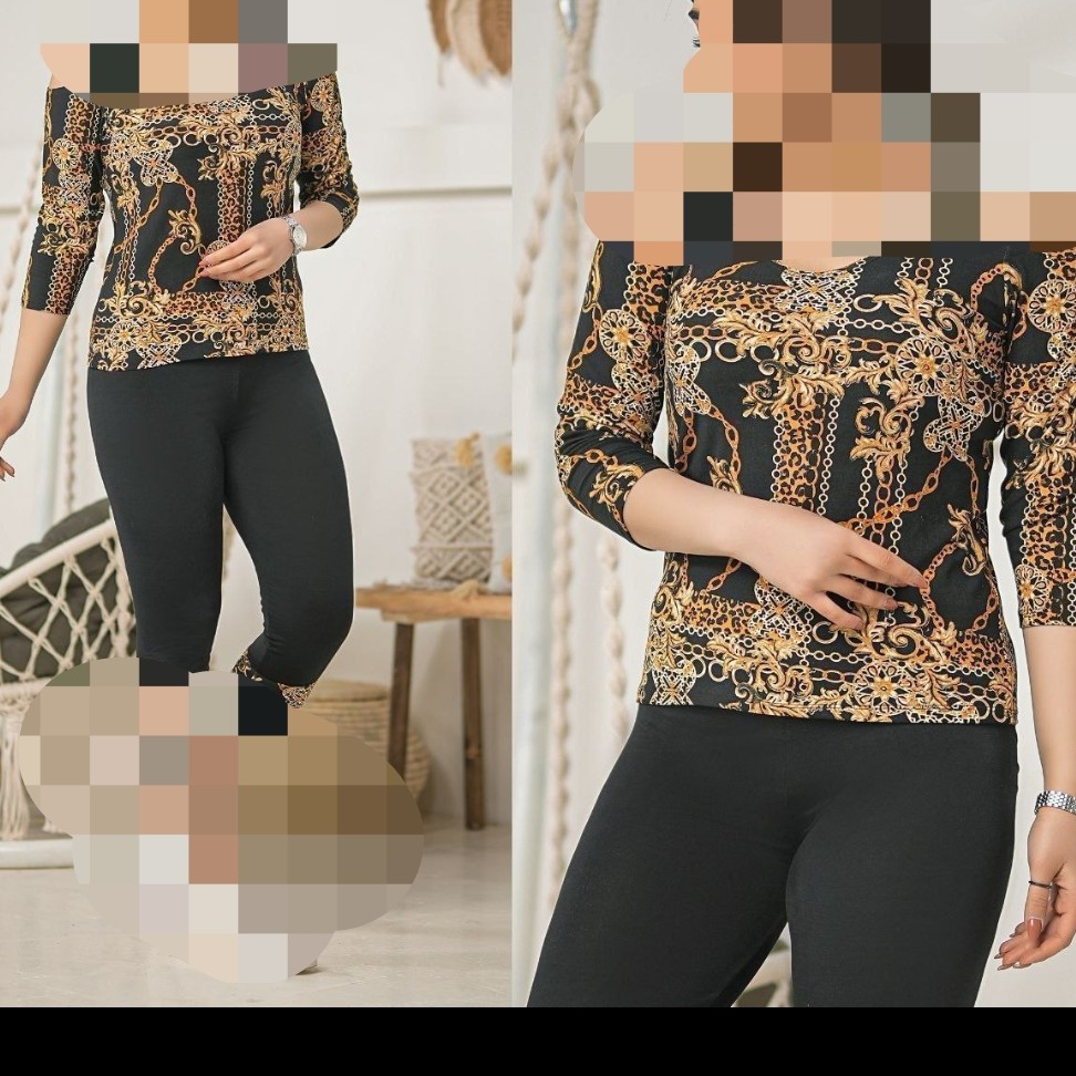 تیشرت شلوارک سرشونه باز ویسکوز فلامنت زنانه دخترانه راحتی فری تا46