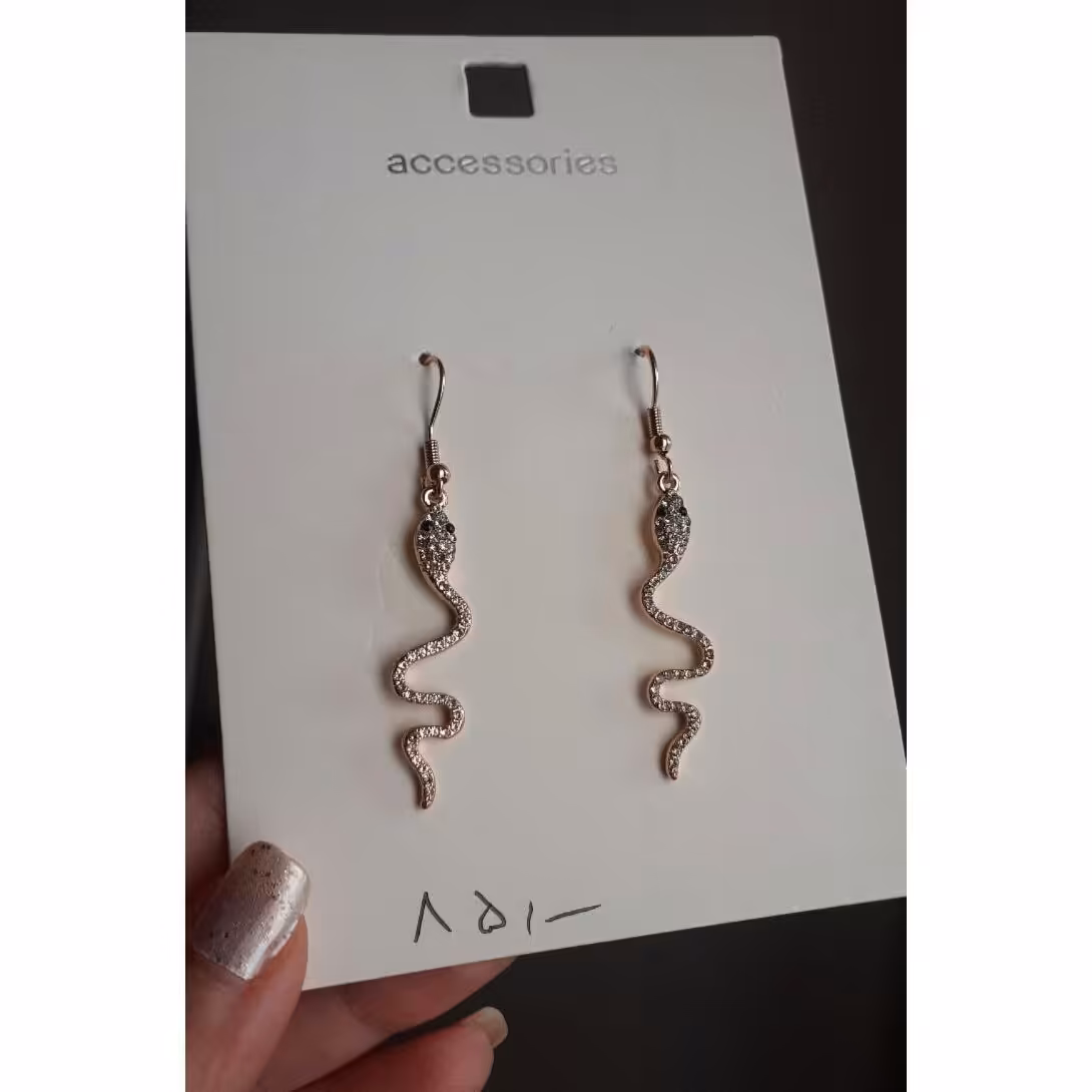 گوشواره ماری گوشواره مار گوشواره فانتزی گوشواره دخترانه