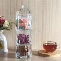 قندان شیشه ای طرح بلبل سه طبقه پاشاسازه
