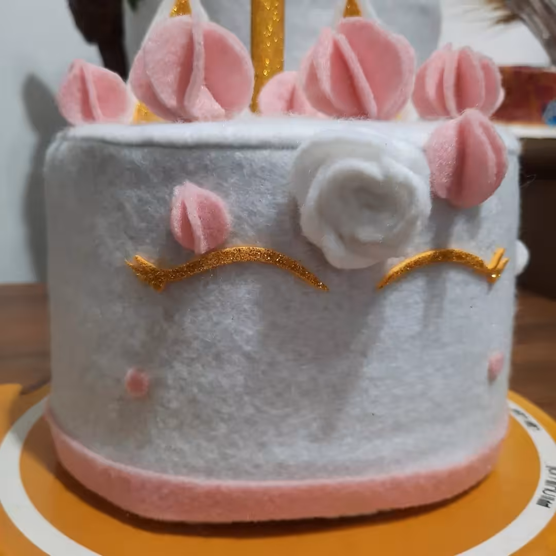 ماکت کیک نمدی طرح یونیکورن 