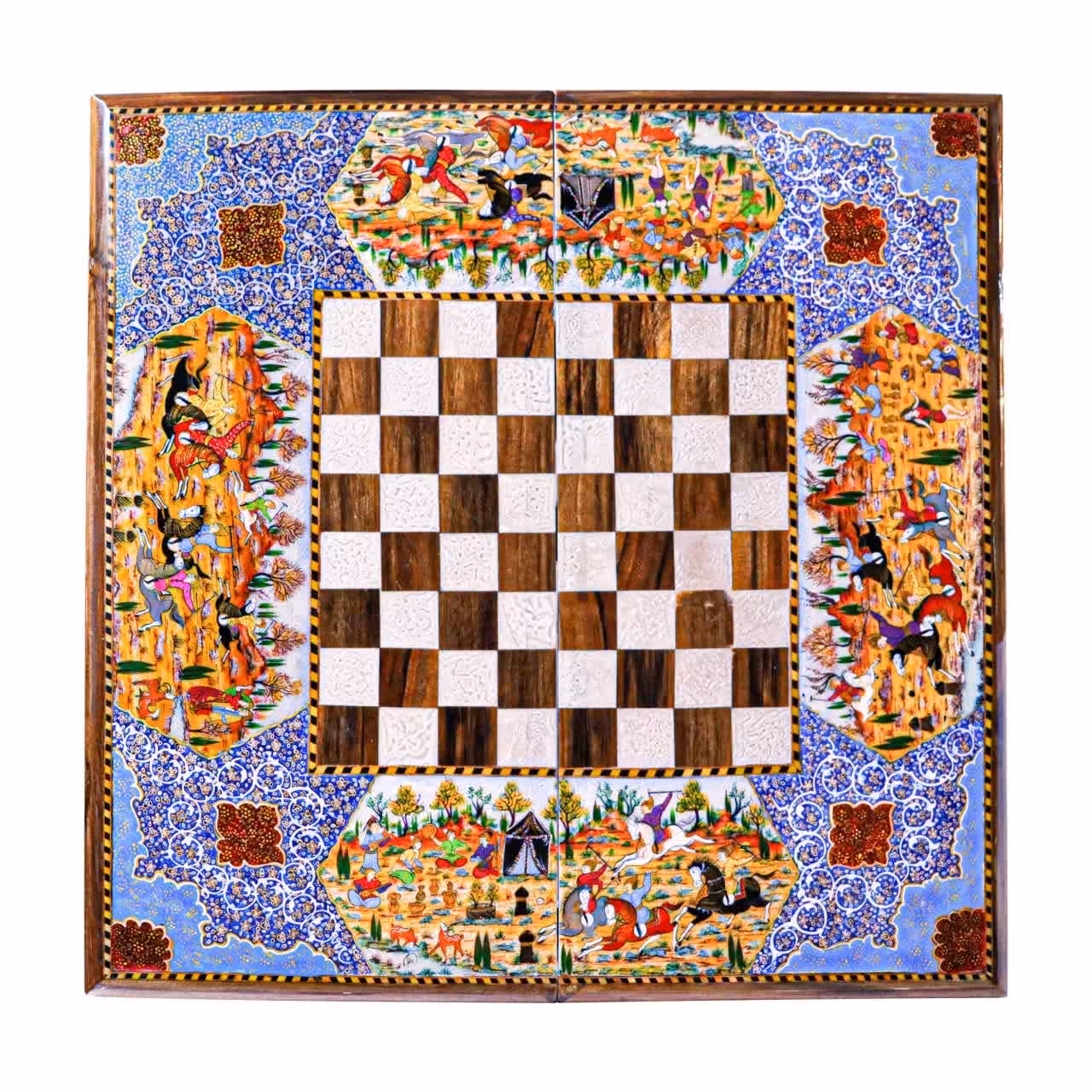 شطرنج خاتم کاری لولادار مدل فوق سوپر ایلیات (گارانتی 120 ماهه)